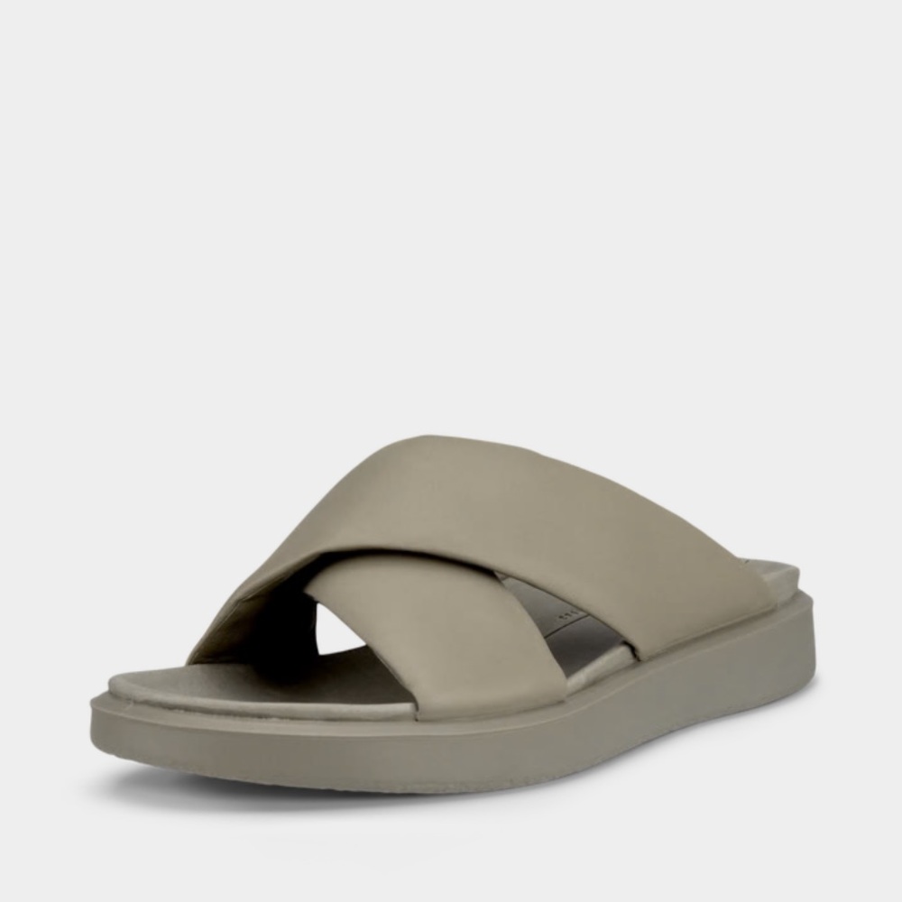 ECCO Flowt Lx Leather Cross Strap Slider Sandals Light Green Size 10.5 US 41 Eu - Picture 2 of 7